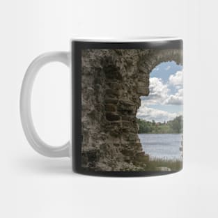 River and clouds through ruins of Koknese Castle Mug